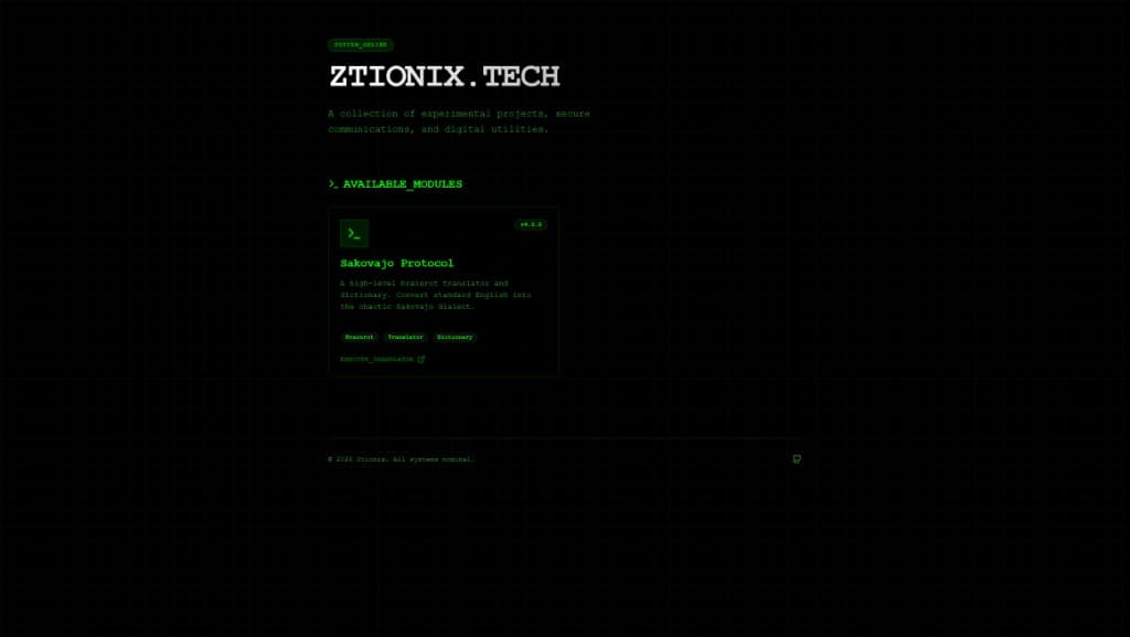 Ztionix homepage